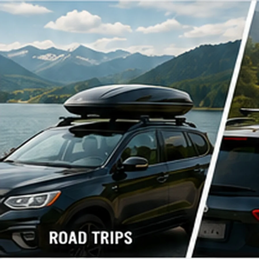 Roof box road trip setup